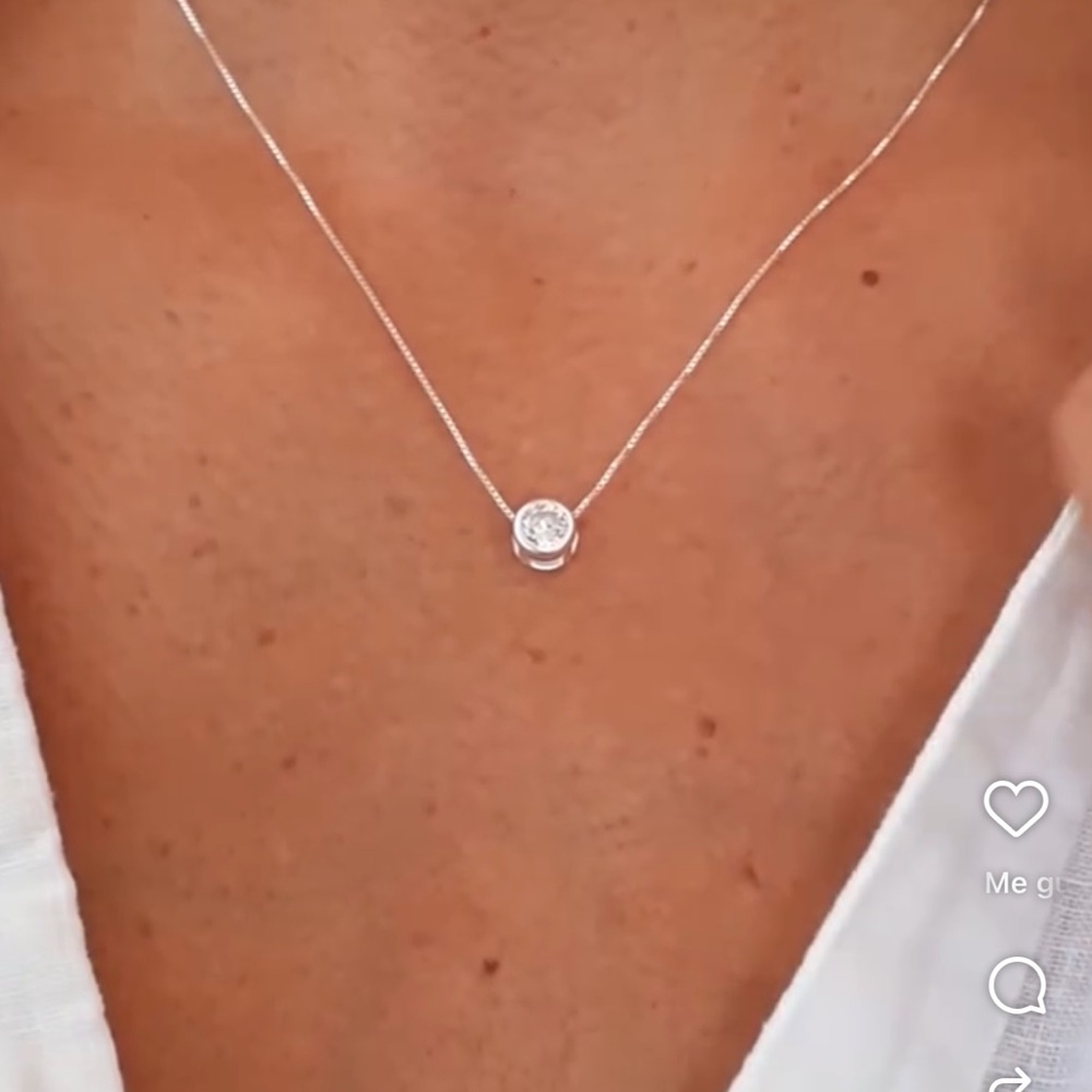 925 silver point of light necklace